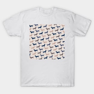 Elegant Wood Dachshund Pattern T-Shirt